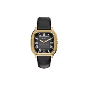 Fossil Crosby Three-Hand Black Leather Men’s Watch